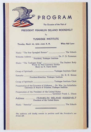 Item #4743 Program. The Occasion of the Visit of President Franklin Delano Roosevelt to Tuskegee...