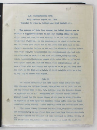 Item #4877 U.S. Circumference Tour. July 10 -- August 20, 1948. Traveled by John M. Hubbard and...