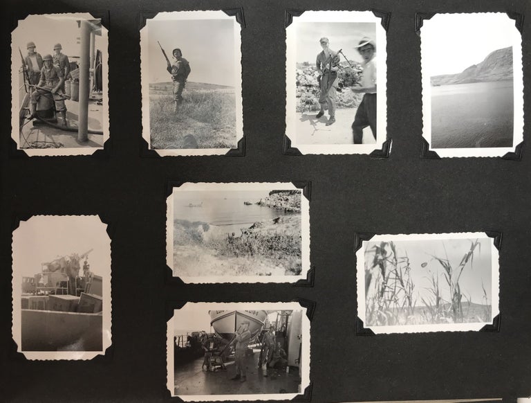 Item #516 [Photograph Album Containing over 180 Images of an American Aircraft Carrier Cruise in the Mediterranean During the 1950s]. Military Photographica.