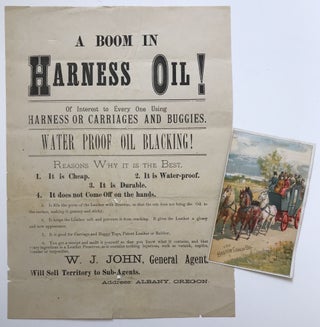 Item #583 A Boom in Harness Oil! Of Interest to Every One Using Harness or Carriages and Buggies...
