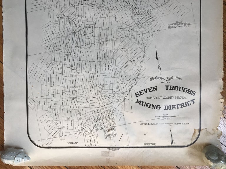 Item #584 The Crosley Zulch Map of the Seven Troughs Mining District, Humboldt County, Nevada [caption title]. Nevada, Mining.