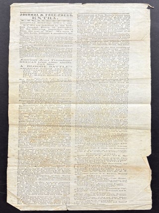Item #6298 Journal & Free Press Extra... Thursday Morning, April 1, 1847... American Arms...