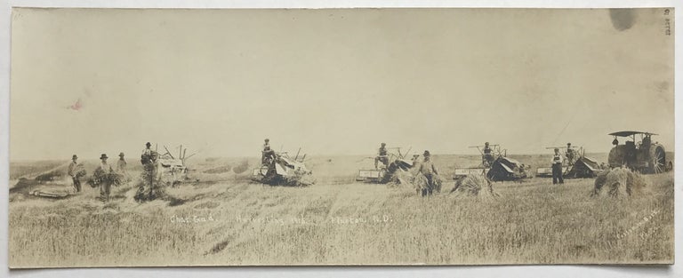 Item #639 Chas. Gad. Harvesting. 1915. Flaxton, N.D. North Dakota.