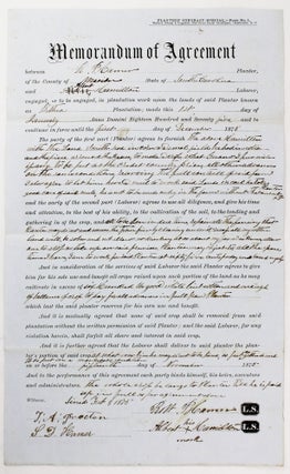 Item #6406 [Printed Form, Completed in Manuscript, Detailing an Agreement Between a Planter and a...