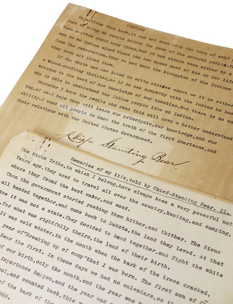 Item #6426 Memories of My Life, Told by Chief Standing Bear. II [caption title]. Luther Standing Bear.