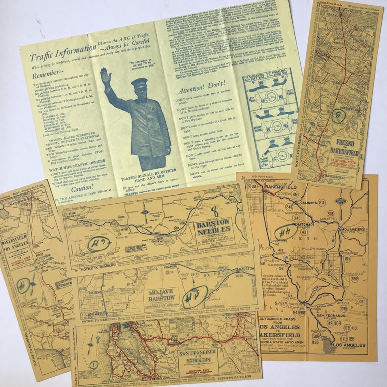 Item #654 [Group of Eight California Road Maps for San Francisco, the East Bay, and Routes to Barstow and Bakersfield]. California Automobile Association.
