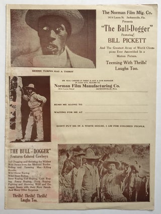 Item #733 The Norman Film Mfg. Co....Presents "The Bull-Dogger" Featuring Bill Pickett and the...