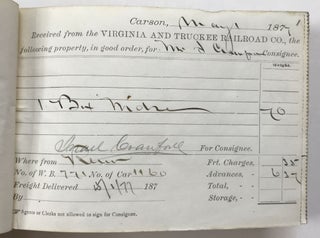 Item #824 [Freight Receipt Book for the Carson City Station of the Virginia & Truckee Railroad in...