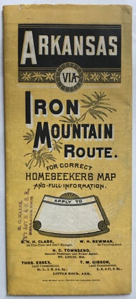 Item #831 Arkansas Via Iron Mountain Route [cover title]. Arkansas, Missouri