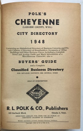 Item #906 Polk's Cheyenne (Laramie County, Wyo.) City Directory 1948. Wyoming